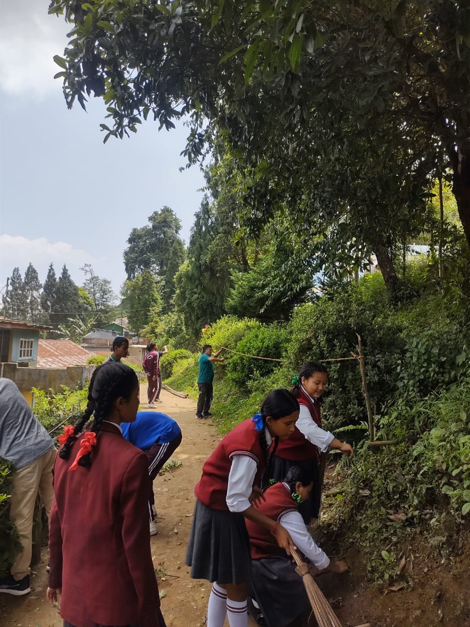 Outdoor cleaning activity